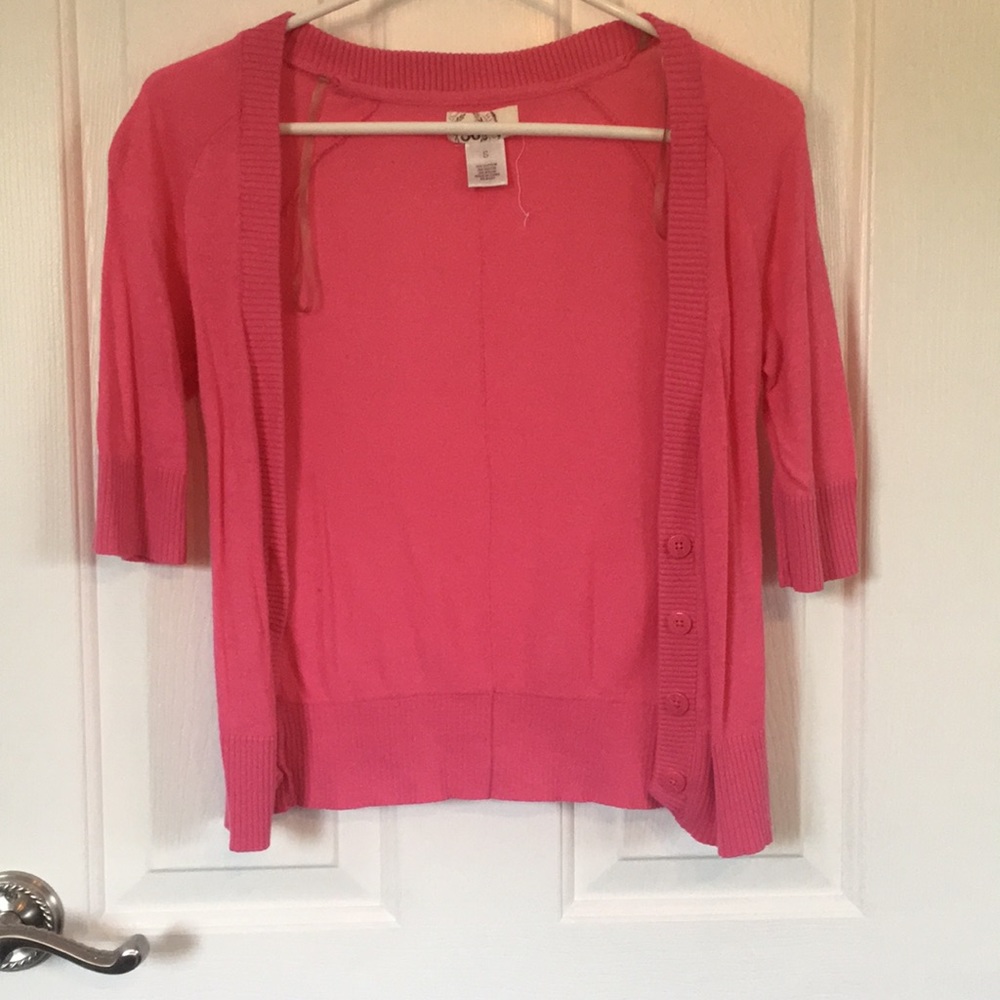 Pink Button Up Cardigan